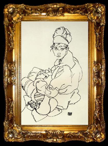 framed  Egon Schiele Seated Woman, ta009-2